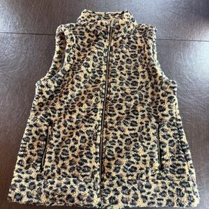 Calvin Klein Leopard Print Zipup Vest Sz L